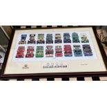 A Limited edition British Bus Royal Mail print signed by Michael English, Glyn Matthews- chairman