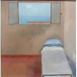 FCS -1989 Oil on canvas depicting bedroom scene [38x38cm]
