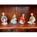 Two Royal Doulton Figurines Noelle and Top O the Hill. Together with two contemporary art deco