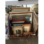 A Large crate of various art works to include mostly prints# & watercolours