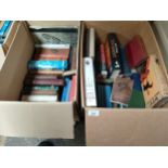2 Boxes of old books etc