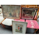 3 Victorian prints includes print titles the 'setters' dogs , Victorian sporting picture etc