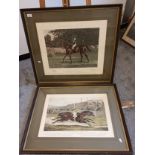 Two coloured engravings titled ''The Finish of the derby 1885'' and ''McQueen's Debry Winners''