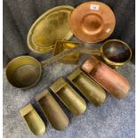 A Selection of antique and vintage brass and copper wares to include scoops by Anderson Brothers