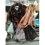 Antique fur coat together with other