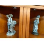 2 Large Lladro figures includes Peddler man with donkey