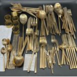 A Collection of vintage Hexagonal Bronze pattern bronze cutlery. Comes with original listing from