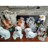 A Large collection of Victorian Staffordshire flat back figurines