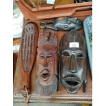 A selection of African masks etc