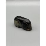 18th/ 19th century Chinese hand carved Jade/ stone sculpture of a dog. [4.5cm in length]