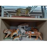 A Collection of tiger figures to include Regency and leonardo