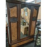 Victorian wardrobe with centre mirror