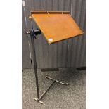 Antique cast iron pedestal music sheet stand. [110cm high]