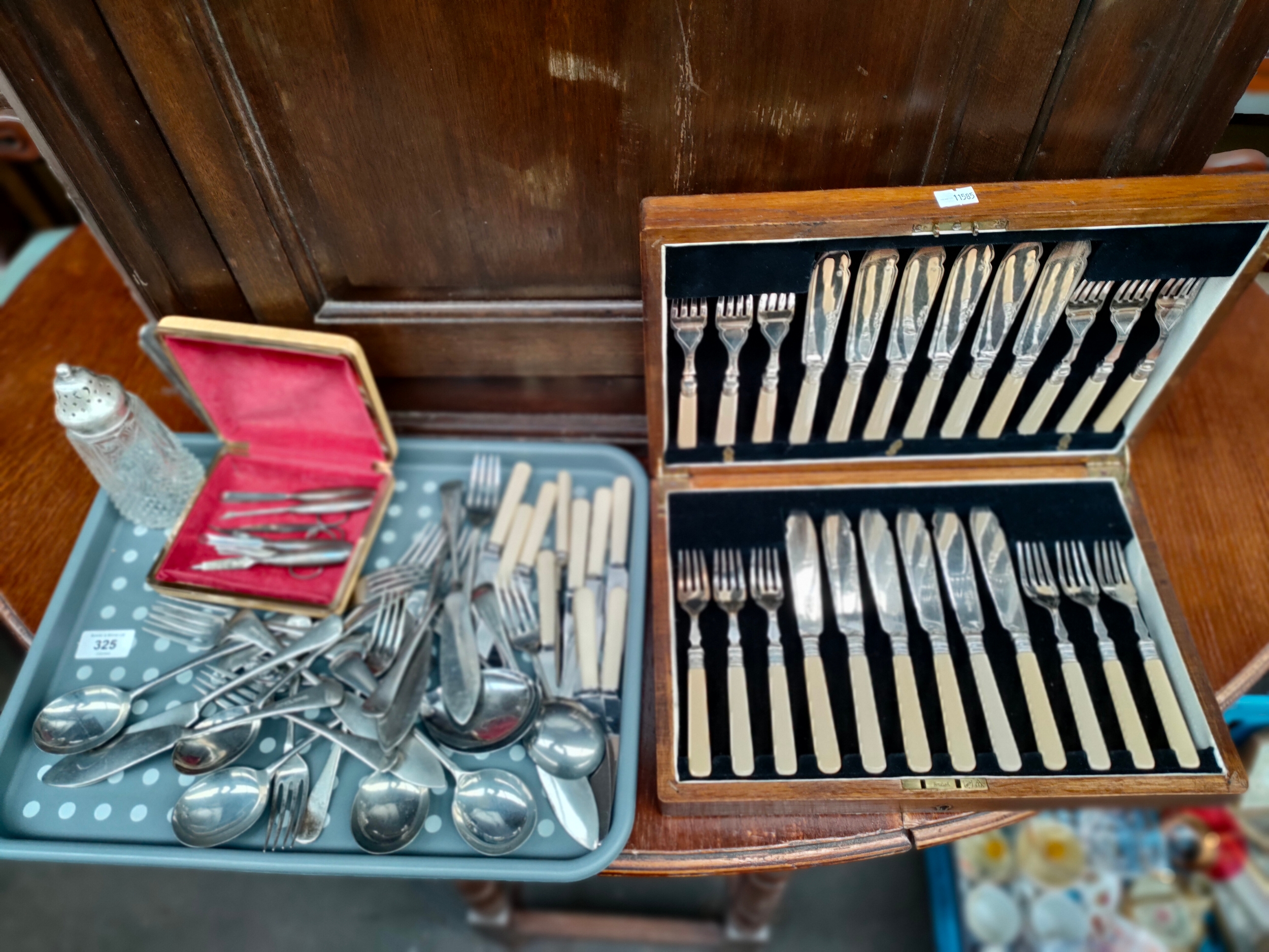 Selection of silver plated cutlery includes boxed canteen