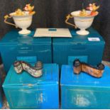 Classic Walt Disney Collection tea for two figures with boxes and four various opening titles- all