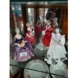 4 Royal Doulton figures to include Charlotte, Figure of the month Febraury, Christmas morning &