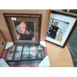 2 signed movie pictures includes harry potter character warwick davis, framed tempo cards etc