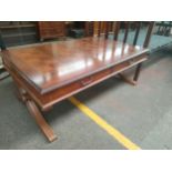 Large inlaid mahogany table fitted with drawers