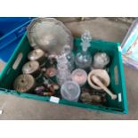 Box of silver plated wares & glass wares