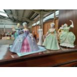 Selection of Franklin mint figures includes Catherine the galliard etc