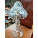 Crystal table lamp with glass shade