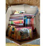 Large box of books to include broons, oor wullie etc