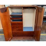 19th century burr walnut wardrobe, the two long doors opening to interior storage, flanked by barley