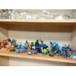 Shelf of Skylander xbox 360 figures