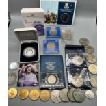 A Collection of various coins to include Royal Australian Mint silver queen mother coin, Silver
