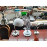 Selection of vintage desk lamps