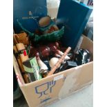 Box of collectables includes blue mountain pottery eagle etc