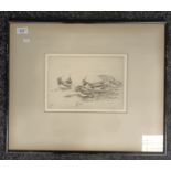 A etching depicting Lapwing birds, Signed Winifred Austen. [45x55cm]