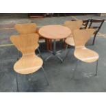 Light cafe/ bistro table & 4 chairs
