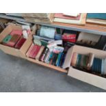 3 boxes of antique books etc