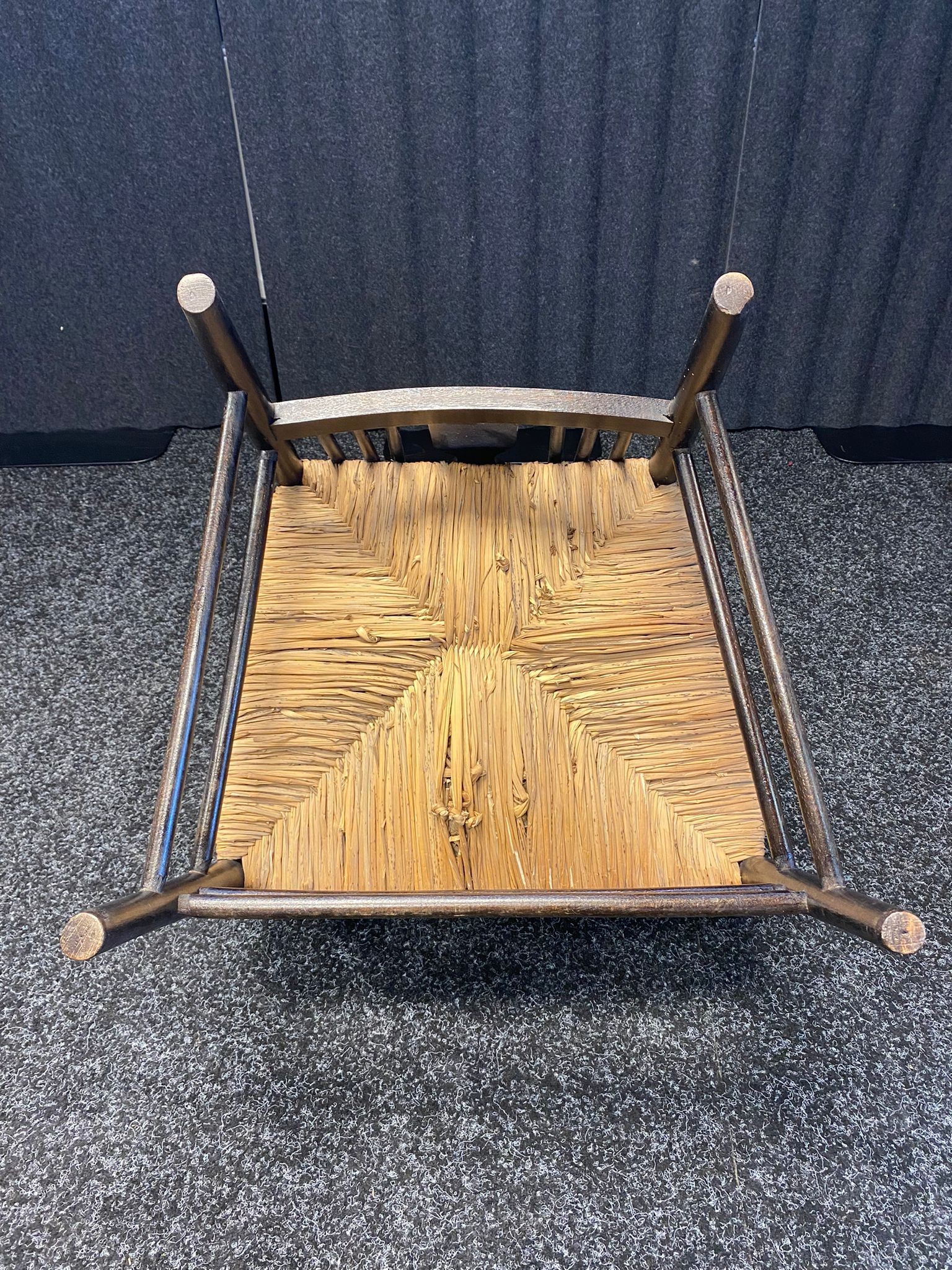Arts & Crafts chair, weaved seat, turned legs [87cm] - Image 4 of 5
