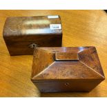 Two Victorian Mahogany Tea Caddies