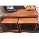 Mcintosh teak nest of tables with fold over top