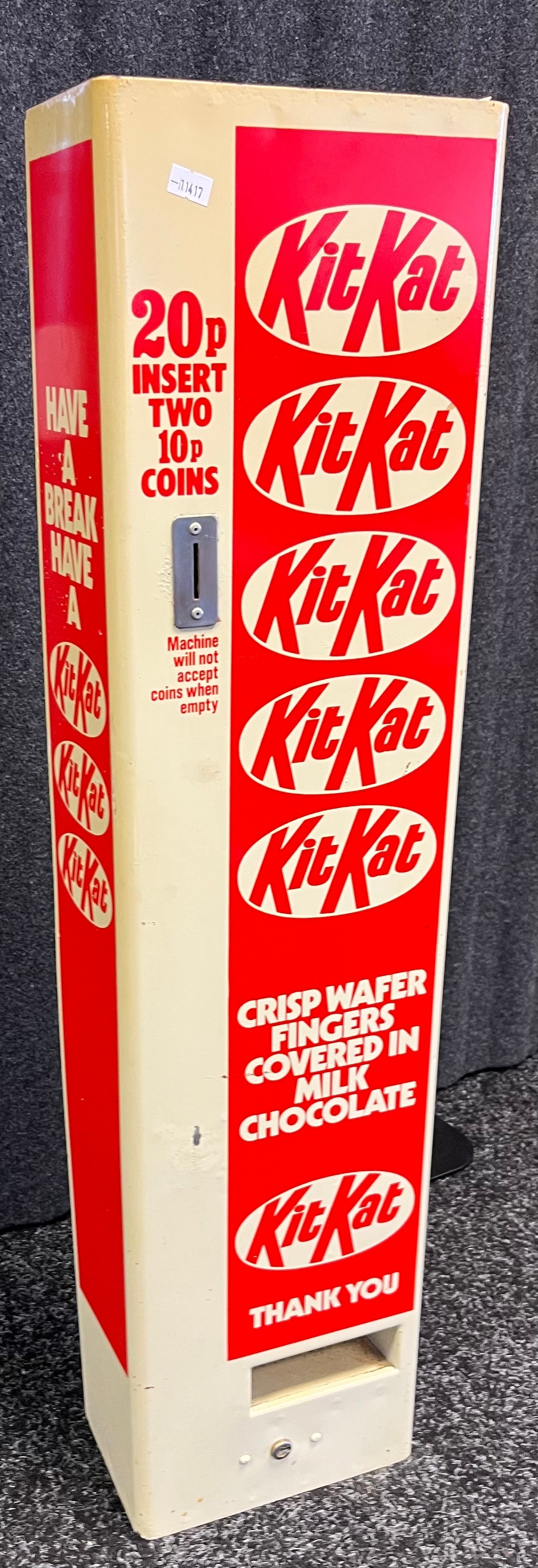 Vintage wall hanging Kit Kat Chocolate Biscuit vendor machine. [90cm high] - Image 3 of 3