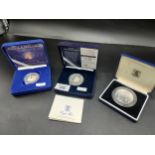 2 Silver Royal mint coins includes the queen mother, together with Silver proof £5 pound coin with