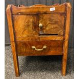 19th century side cupboard, the gallery top above double doors opening to a single drawer leading to