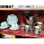 Studio pottery tea service along with Lawley's tea service