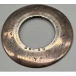 19th century Victorian Edinburgh silver presentation Quoit disc. Belonging to Newington Select