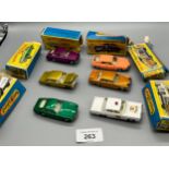 A Lot of 6 original/ vintage Matchbox superfast and series car models. Includes New 55 Police car,