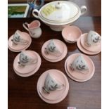 Harvest Pink Queen Anne, fine bone china cups and saucers