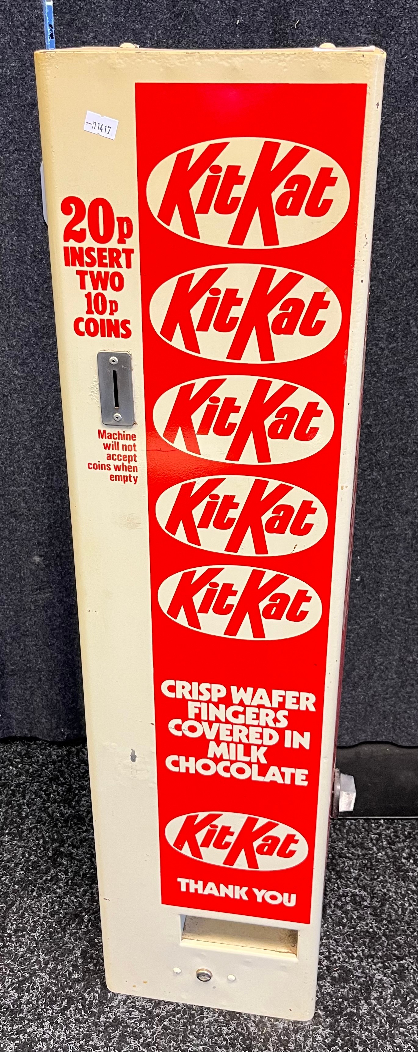Vintage wall hanging Kit Kat Chocolate Biscuit vendor machine. [90cm high]