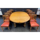 19th century large refractory oak dining table produced by John Taylor & Son of Edinburgh.