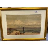 P.MacGregor Wilson R.S.W. Original watercolour depicting harbor scene. Fitted within a