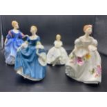 4 Royal Doulton Lady figurines to include Marlyn, Heather, Hilary & Elizabeth