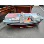 A Large US coast guard model boat on stand with original box