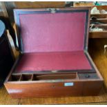 19th century writing slope box with fitted interior